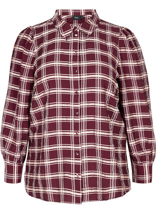 Checked shirt with puff sleeves, Port Royal Check, Packshot image number 0