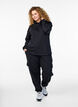Cargo pants in soft sweat material, Black, Model image number 0