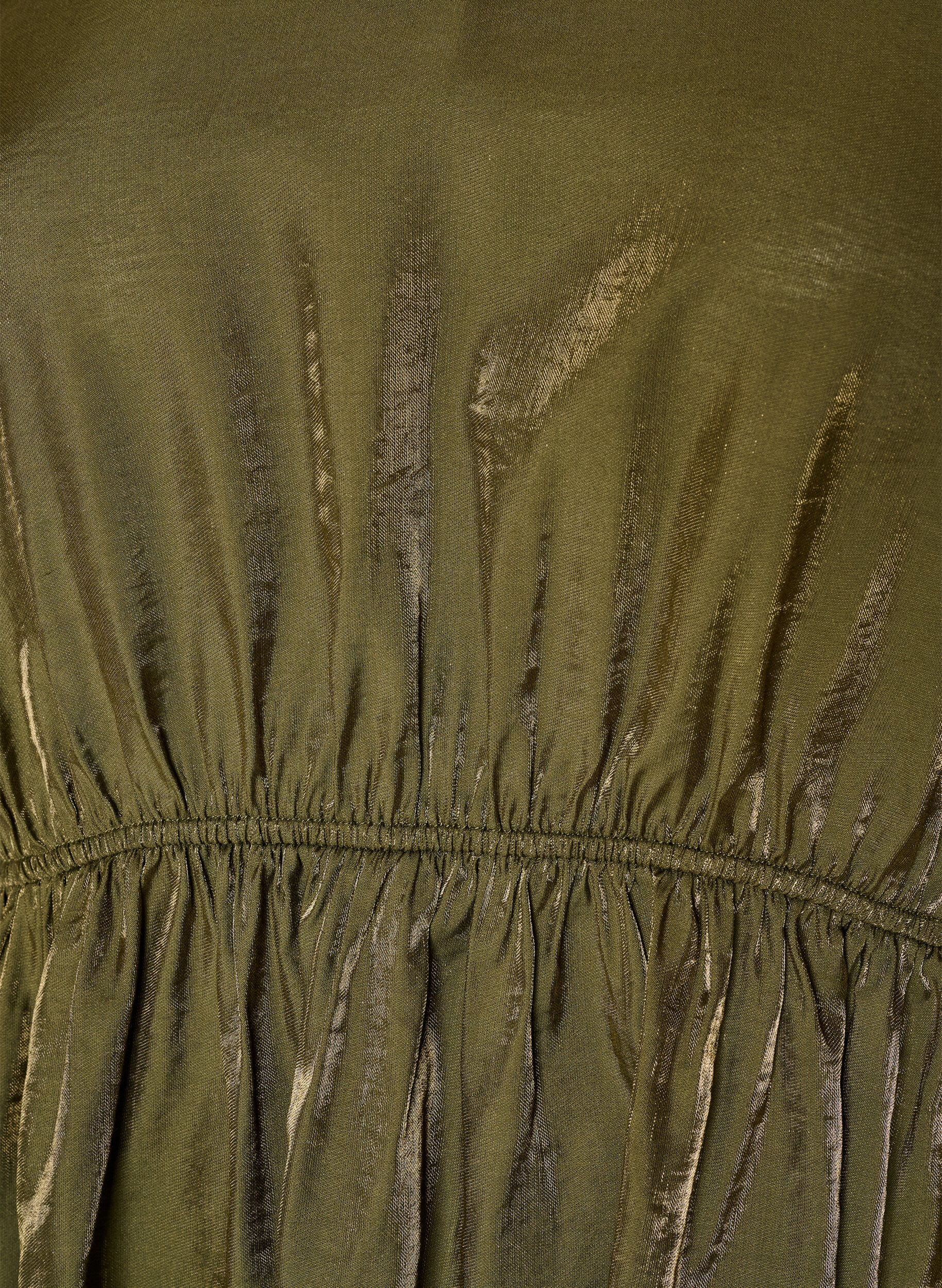 ZizzifashionShiny viscose blouse with peplum effect, Green, Packshot image number 2