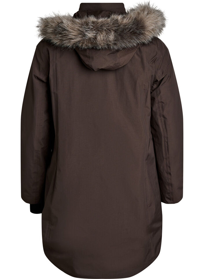 Waterproof hooded parka, Brown, Packshot image number 1
