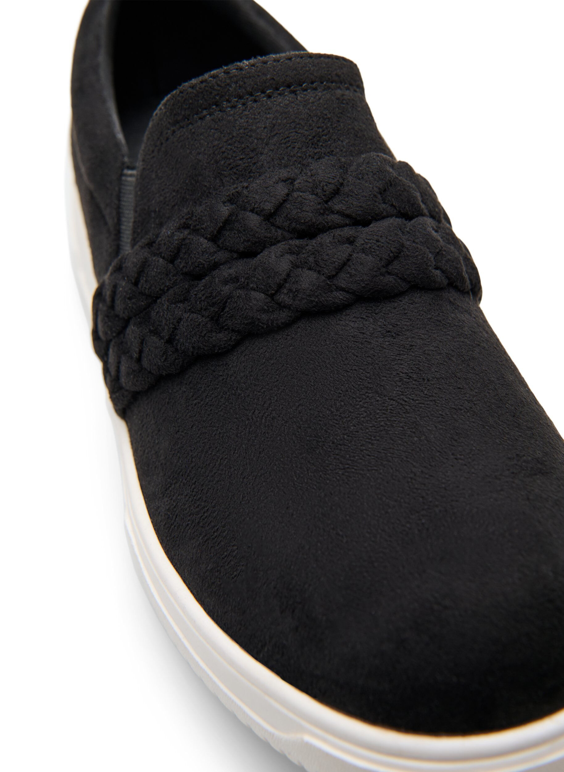 Zizzifashion Shoes in faux suede with braided straps, Black, Packshot image number 3