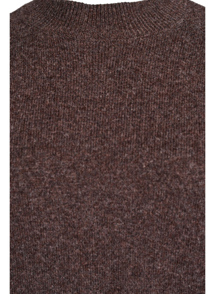 Knitted blouse with organic cotton and merino wool, Brown, Packshot image number 2