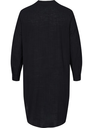 Cotton tunic with a v-neck, Black, Packshot image number 1
