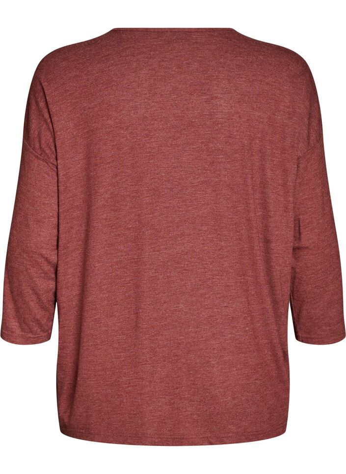 Jersey blouse with 3/4 sleeves, Red, Packshot image number 1