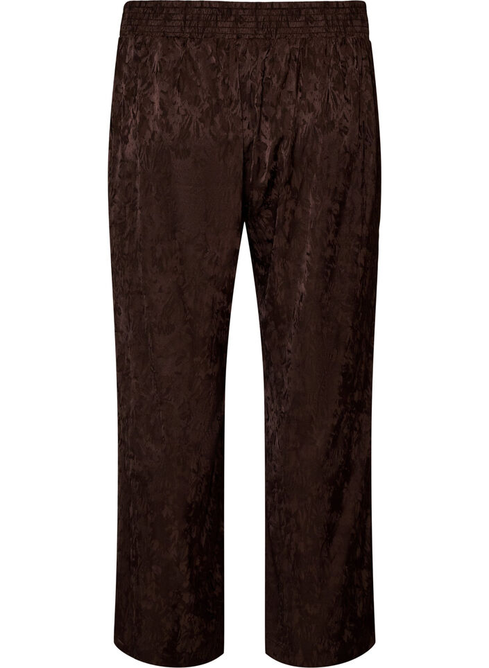 Loose trousers with paisley pattern and high waist, Brown, Packshot image number 1