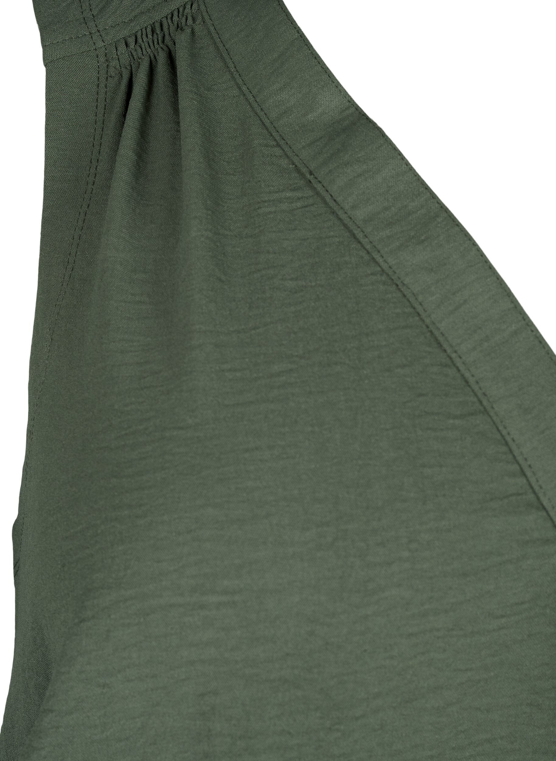 Zizzifashion Sleeveless top with wrinkle details, Green, Packshot image number 3