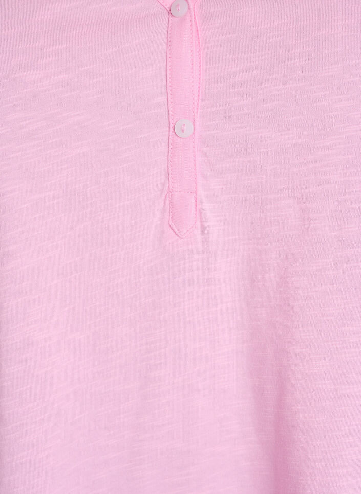 T-shirt with button detail, Pink, Packshot image number 2
