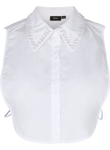 Loose shirt collar with beads, Bright White, Packshot image number 0