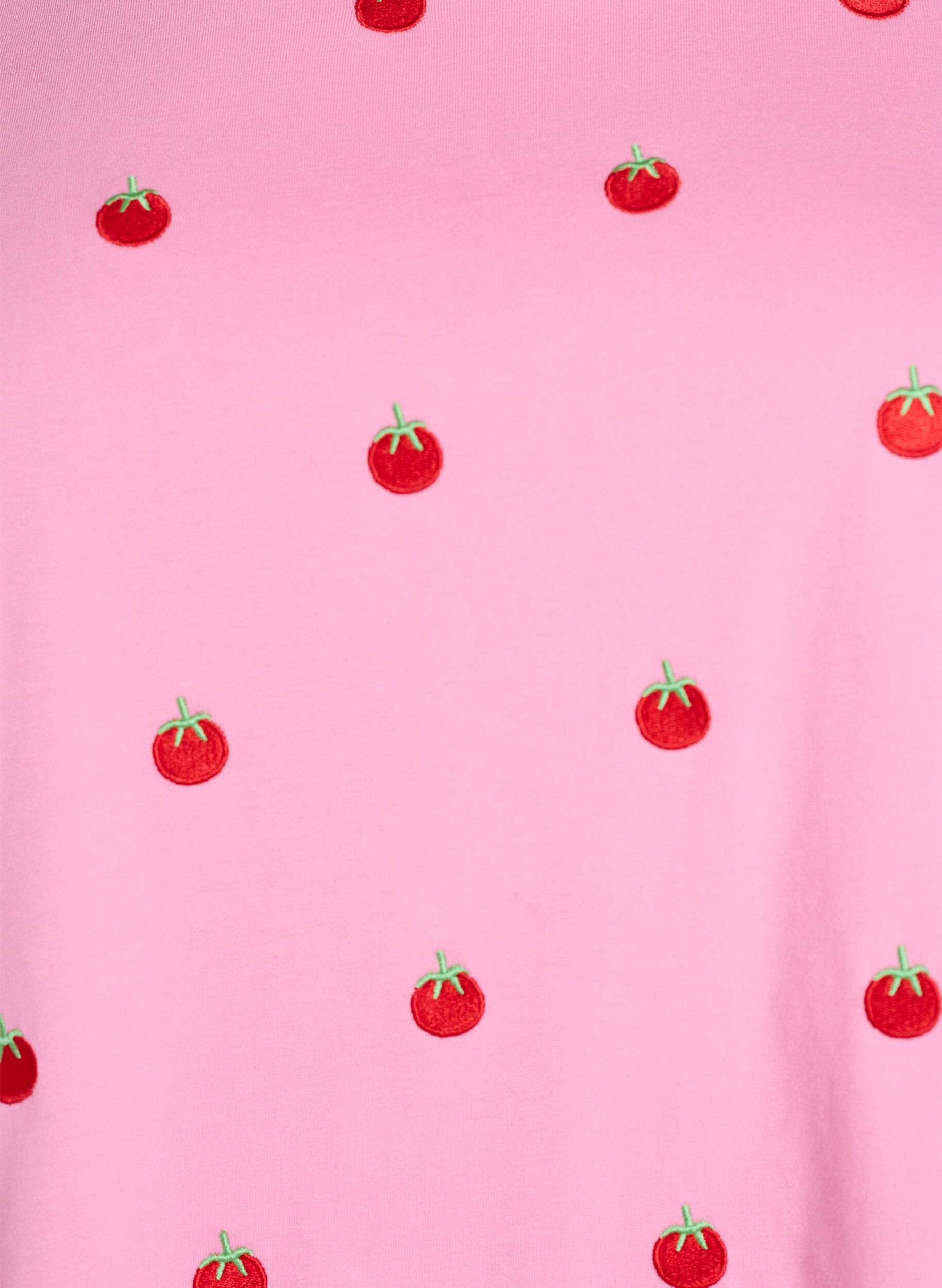 Zizzifashion T-shirt in organic cotton with embroidered motifs, Pink, Packshot image number 2