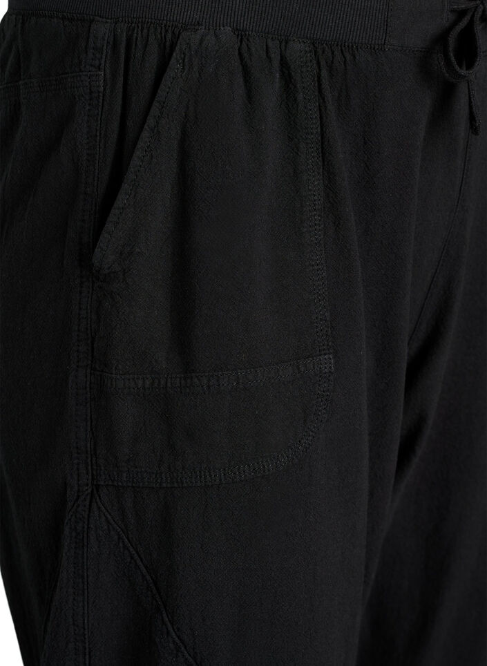 Cotton Capri trousers, Black, Packshot image number 2