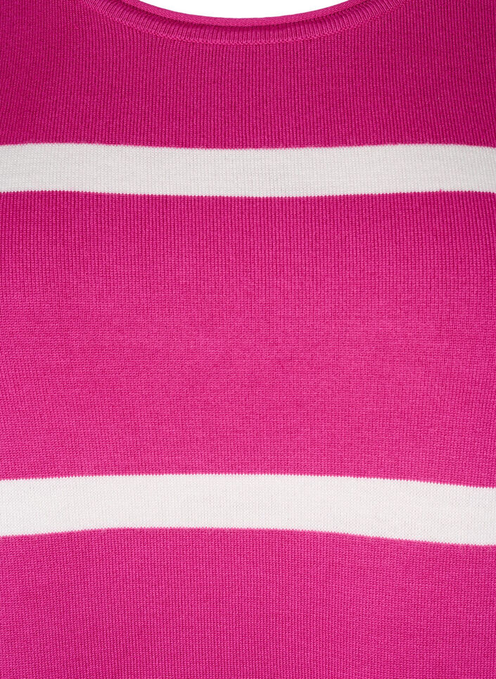 Knitted viscose blouse with stripes, Pink, Packshot image number 2