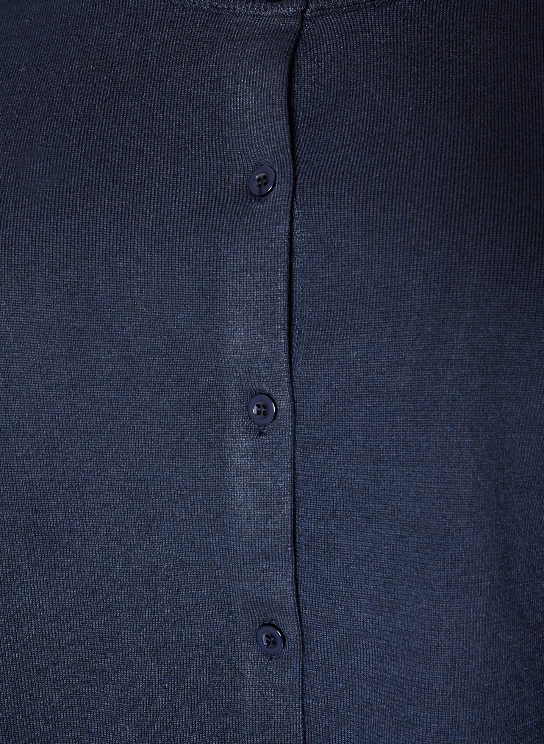 ZizzifashionFine-knit cardigan with round neck, Blue, Packshot image number 2