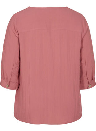 Viscose blouse with buttons and v-neck, Withered Rose, Packshot image number 1