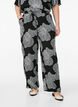 Loose viscose pants with print, Black, Model image number 2