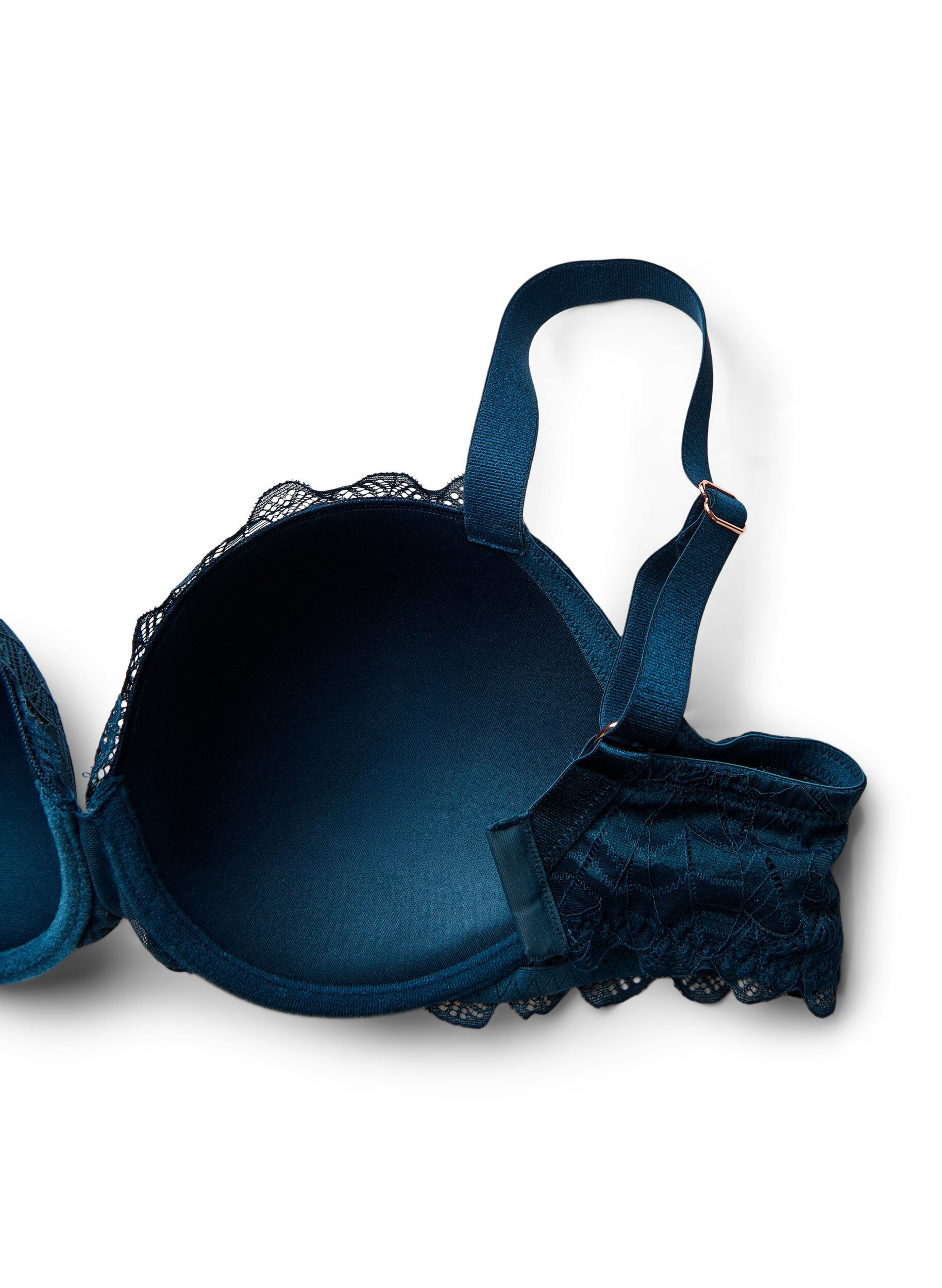 Zizzifashion Lace bra with moulded cups, Blue, Packshot image number 3