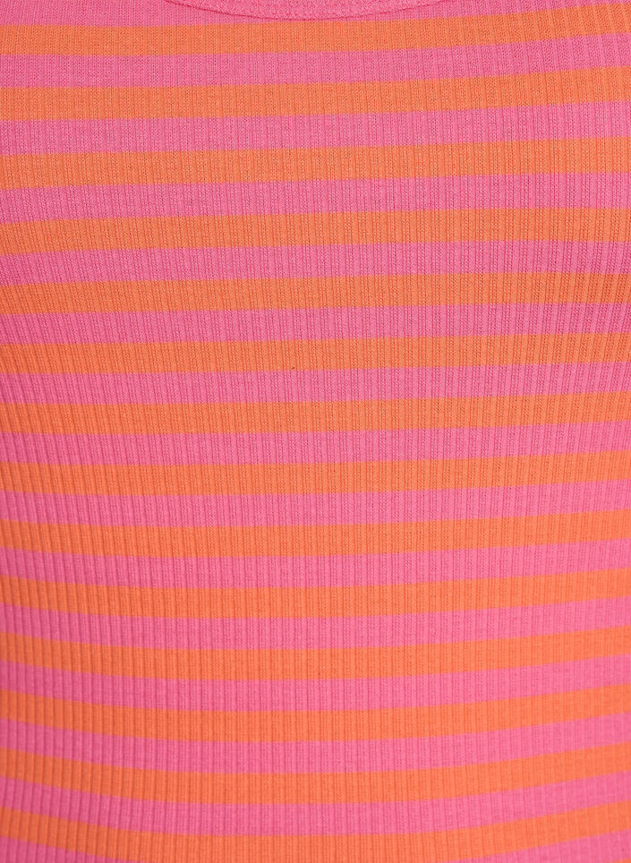 Striped tank top with a rib structure, Melon B.Gum Stripe, Packshot image number 2