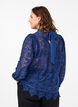 Lace blouse with bow detail, Estate Blue, Model image number 1