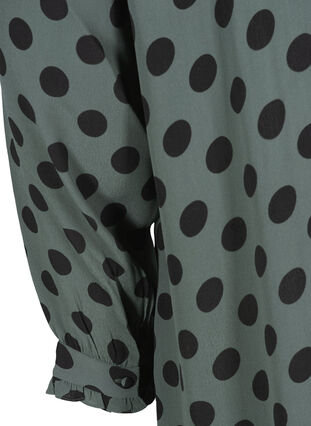 Long polka dot viscose shirt, Thyme Dot, Packshot image number 3