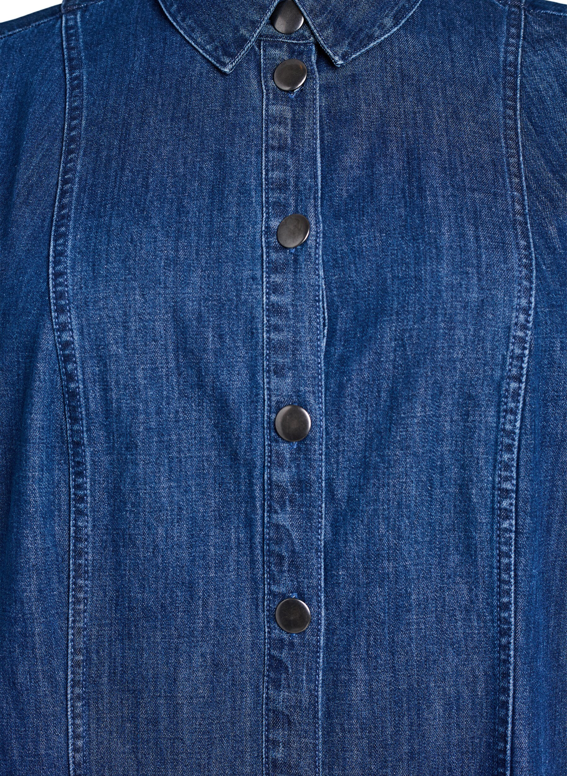 Zizzifashion Midi-length denim shirt dress, Blue, Packshot image number 2