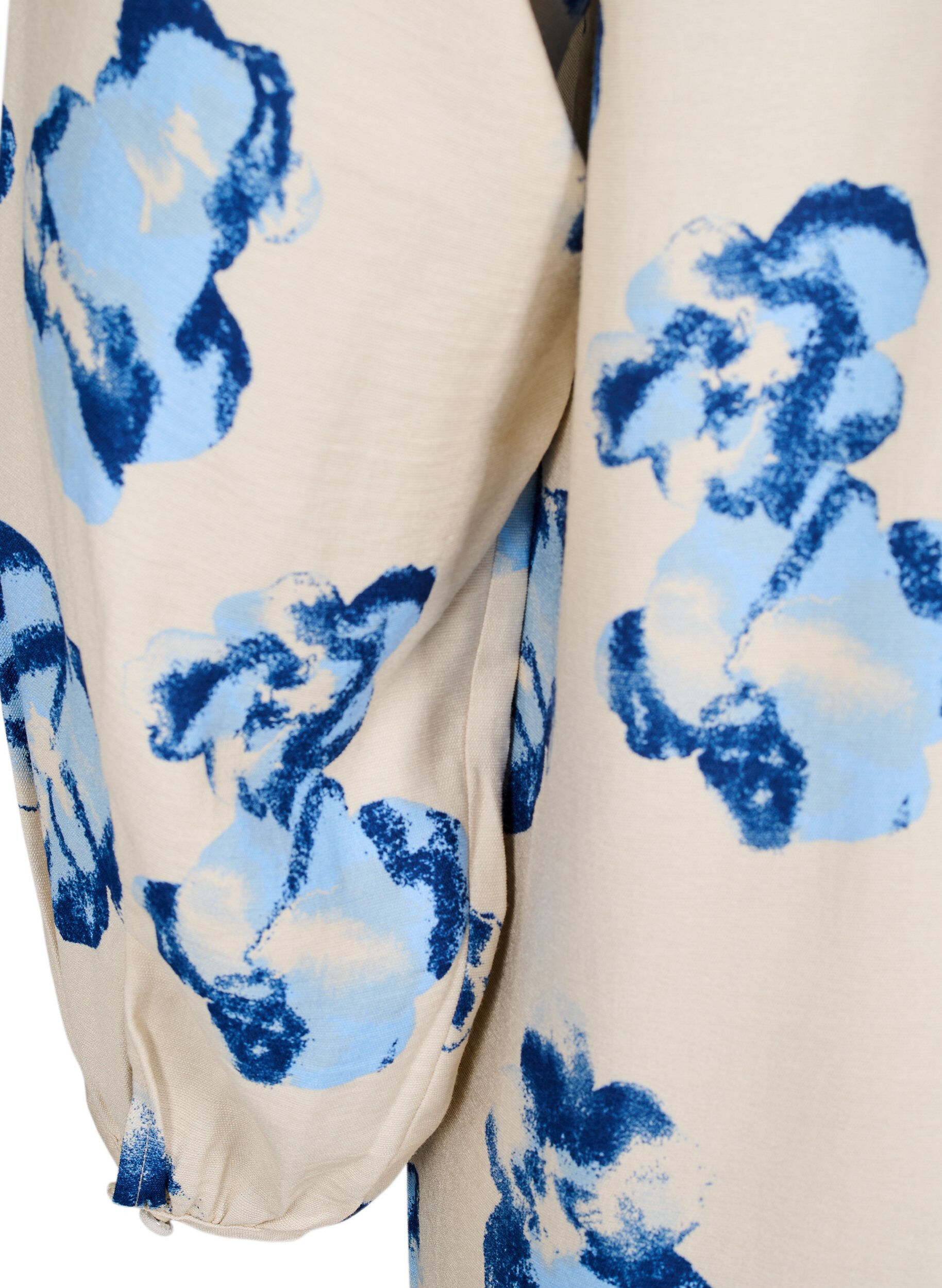 Zizzifashion Knee-length dress with long sleeves and an A-line cut, Vanilla, Packshot image number 3