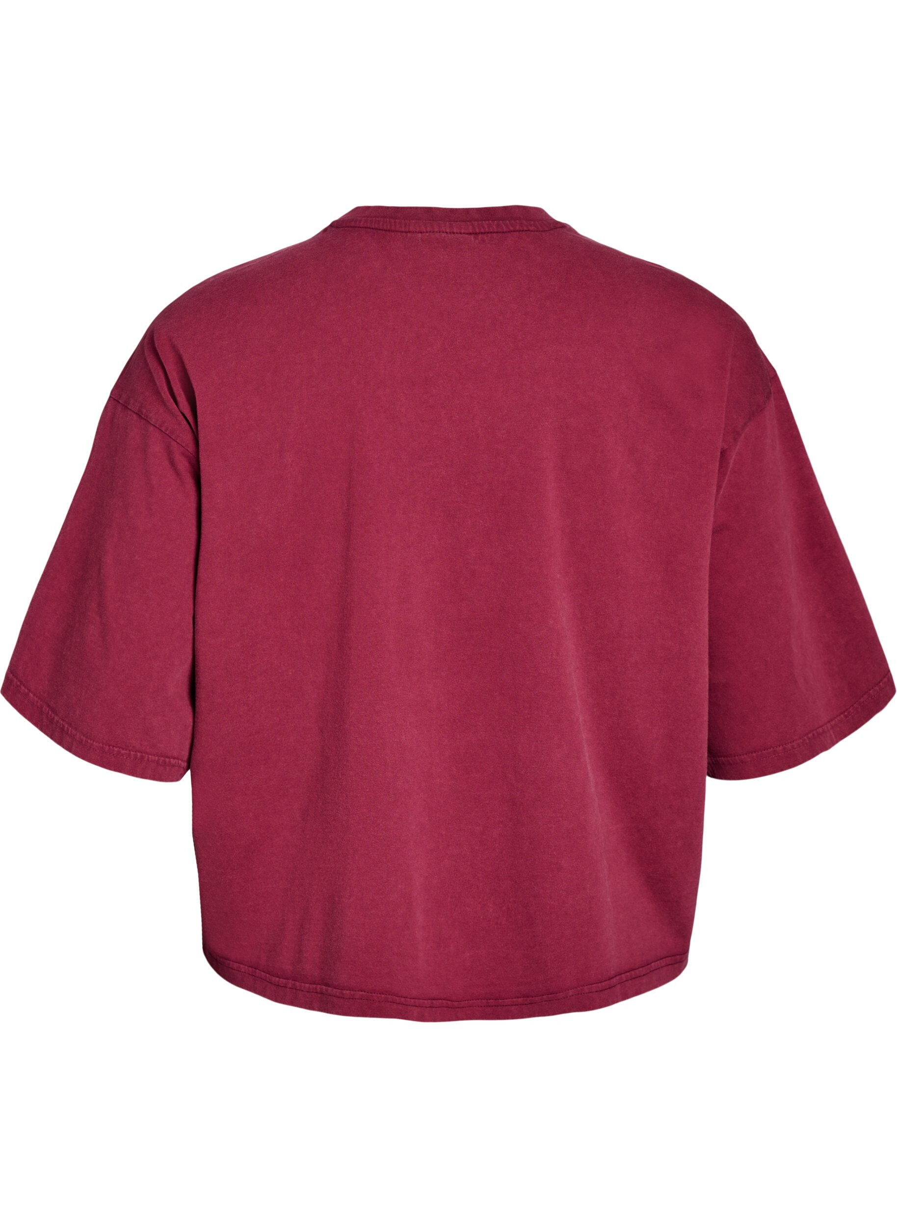 Zizzifashion Short T-shirt with a loose fit, Dark Bordeaux, Packshot image number 1