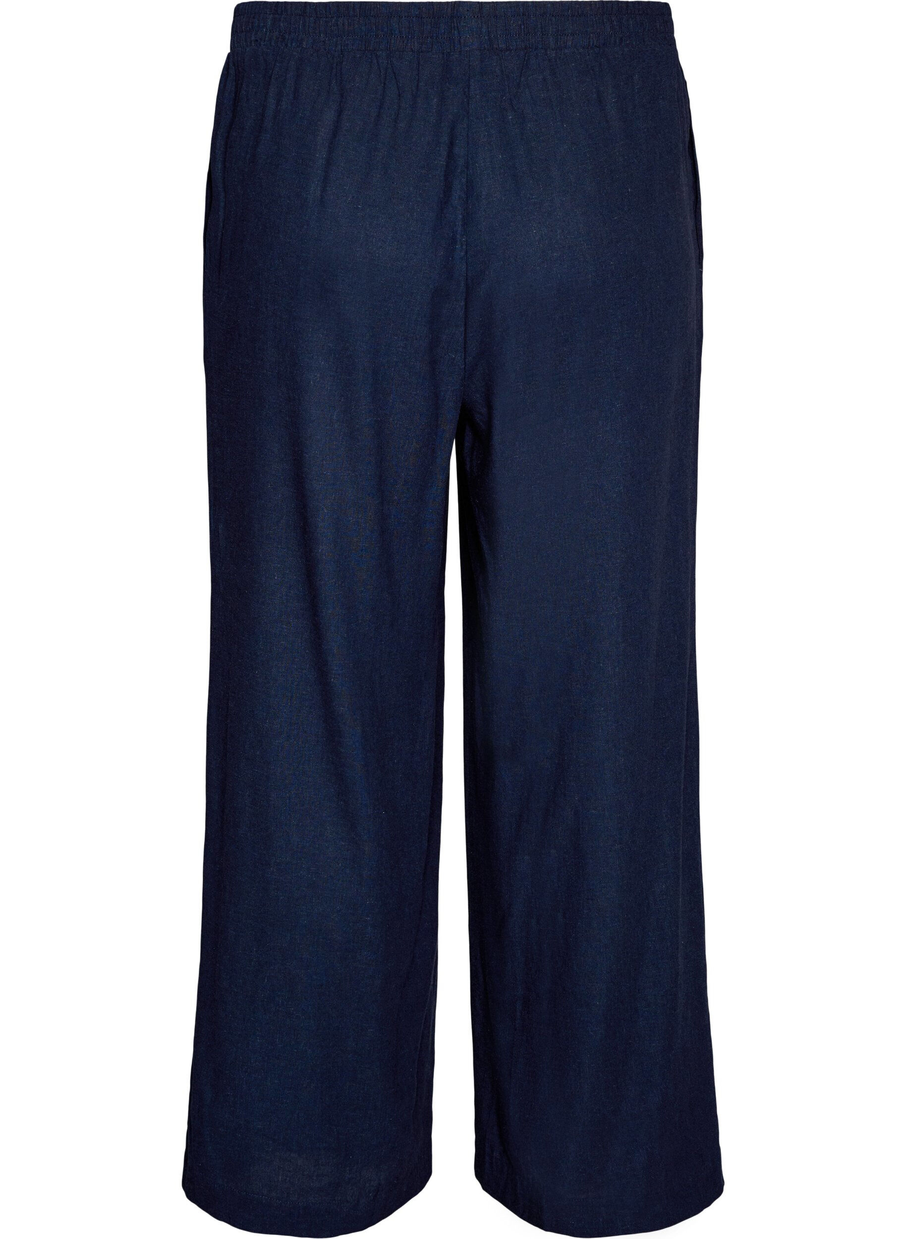 Zizzifashion Wide-leg linen and viscose trousers, Blue, Packshot image number 1