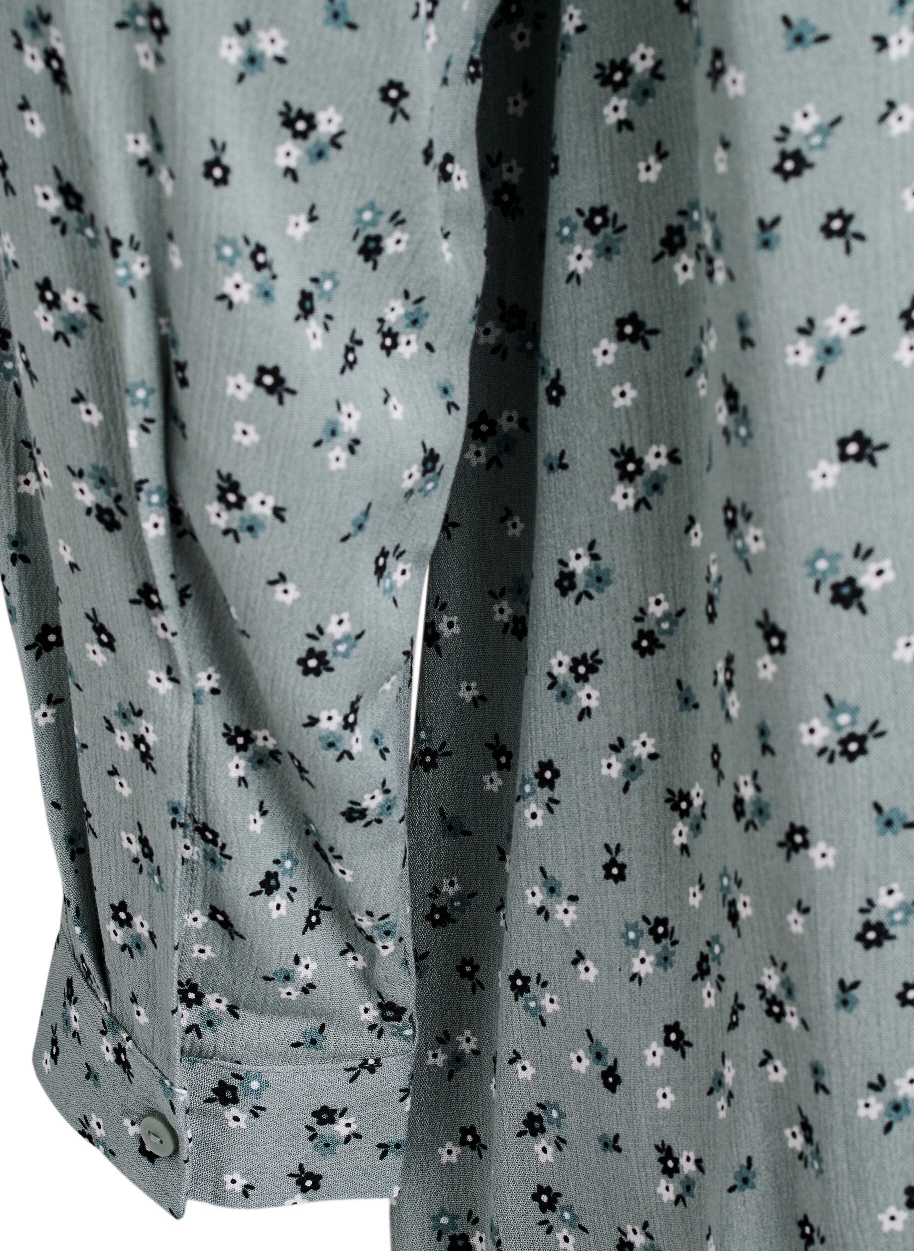 Zizzifashion Long shirt with floral print, Green, Packshot image number 3
