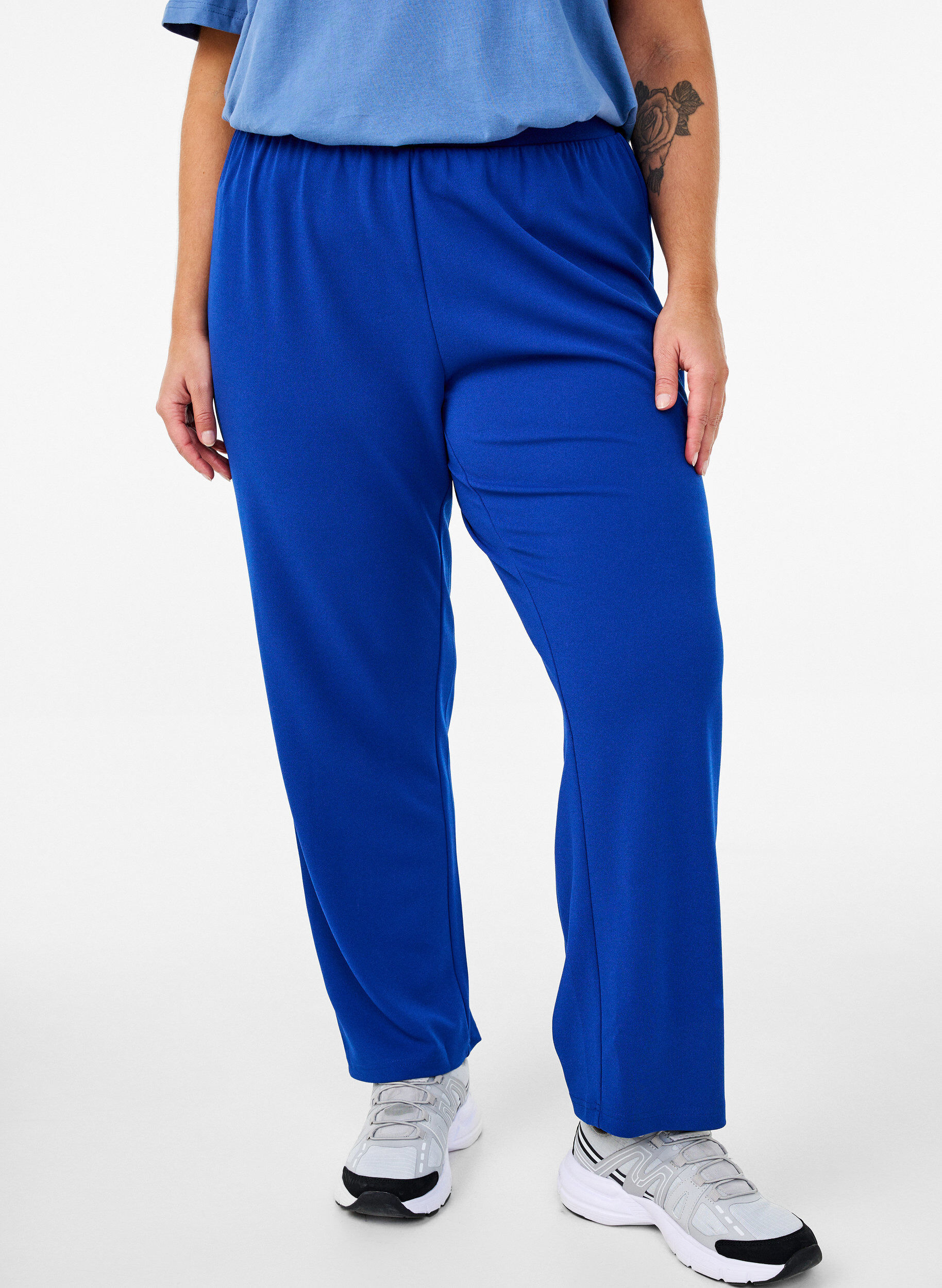 Zizzifashion Straight fit trousers, Blue, Model image number 2
