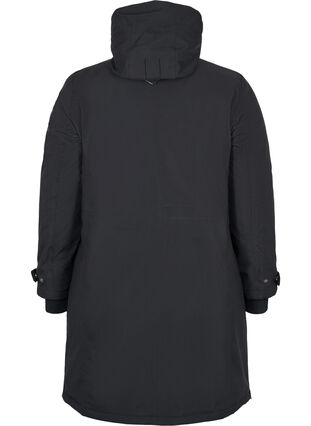 Waterproof winter jacket with a hood and pockets, Black, Packshot image number 1