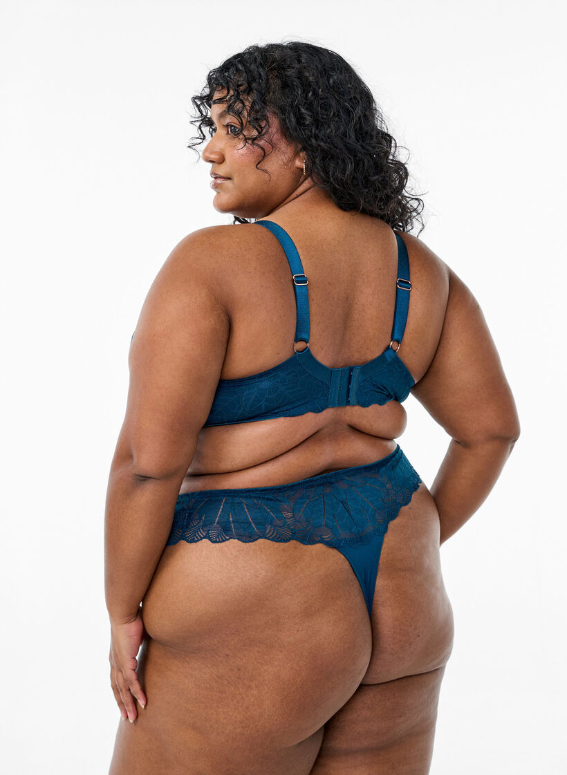 Lace thong, Blue, Model image number 1