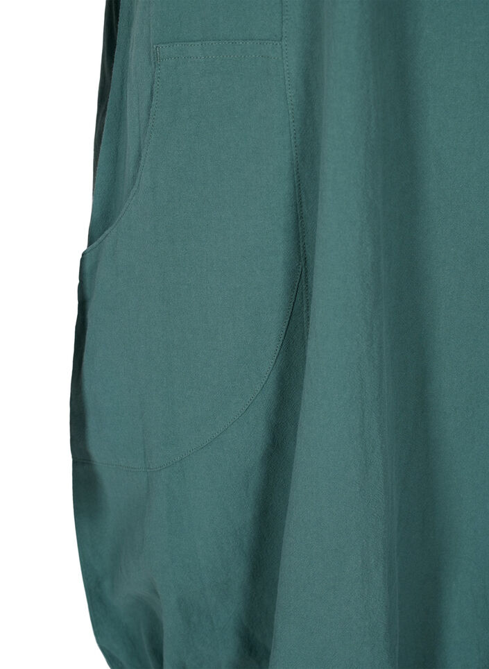 Short-sleeved cotton dress, Green, Packshot image number 3