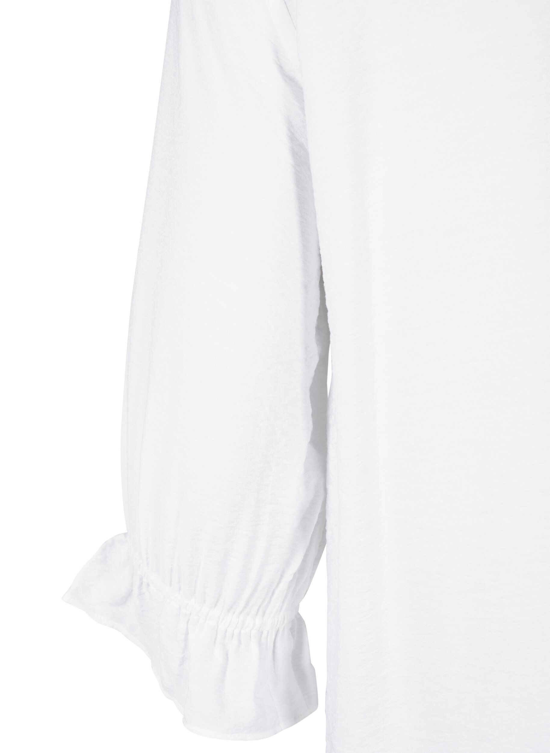 Zizzifashion Long viscose shirt with lace detail, Bright White, Packshot image number 3