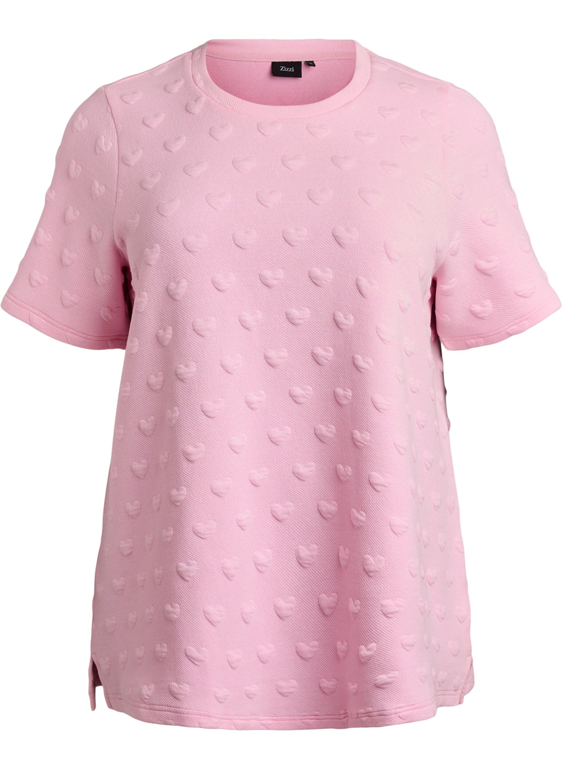 T-shirt in embossed cotton jersey