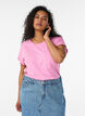 Short sleeved cotton blend t-shirt, Pink, Model image number 0