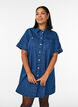 Denim dress with short sleeves and buttons, Blue, Model image number 0