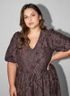 Midi dress with floral jacquard, Brown, Model image number 2