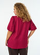 Blouse with balloon sleeves and V-neck, Red, Model image number 2