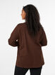 Long-sleeved t-shirt with V-neck and buttons, Brown, Model image number 2