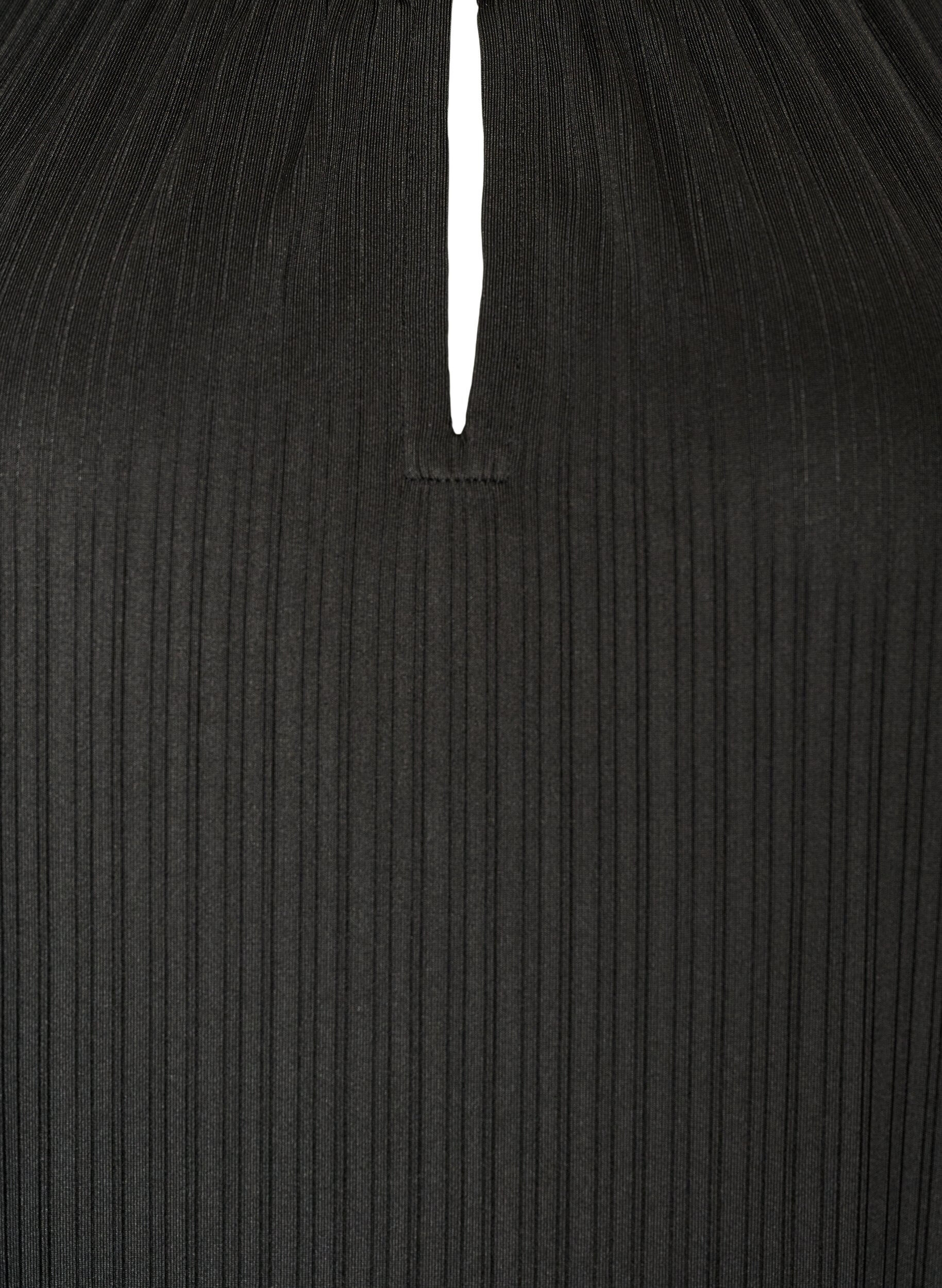 Zizzifashion Jersey tunic with textured stripes, Black, Packshot image number 2