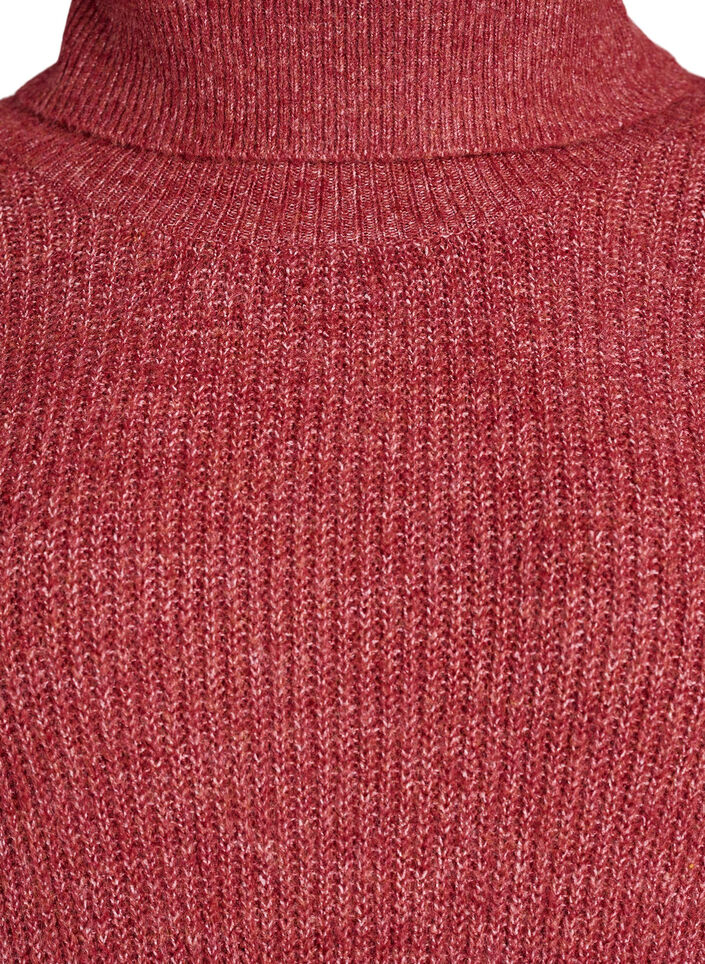 Knitted dress with turtleneck, Red, Packshot image number 2