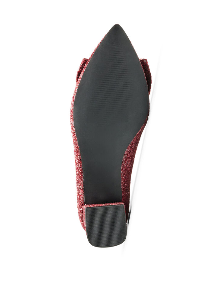Glitter pump with bow, Red, Packshot image number 4