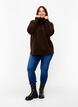 Knitted sweater with zipper, Demitasse/Black Mel., Model image number 4