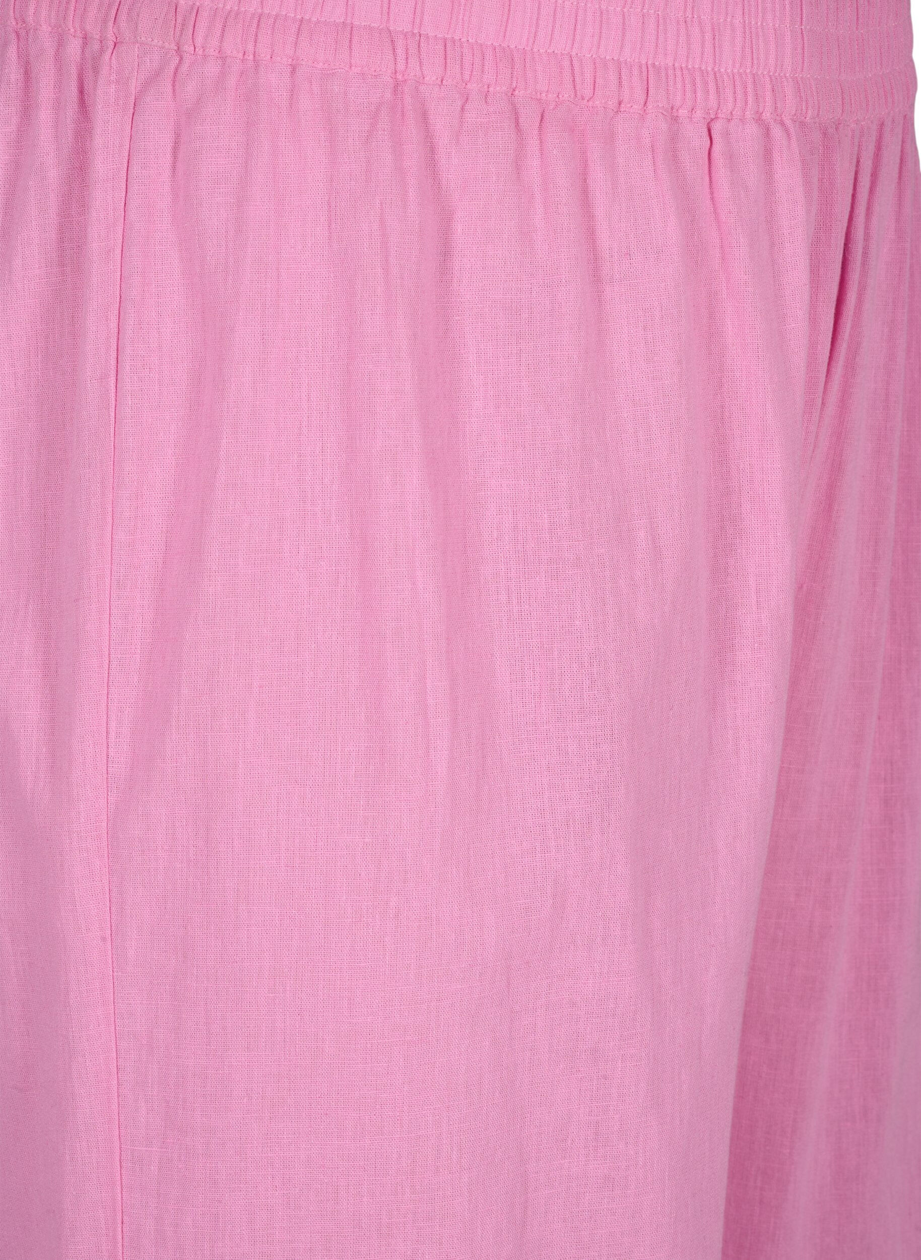 Zizzifashion 7/8 cotton blend pants with linen, Rosebloom, Packshot image number 2