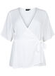 Viscose blouse with wrap, Bright White, Packshot image number 0