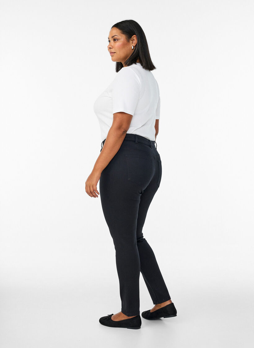 Slim fit Emily jeans with normal waist, Black, Model image number 1