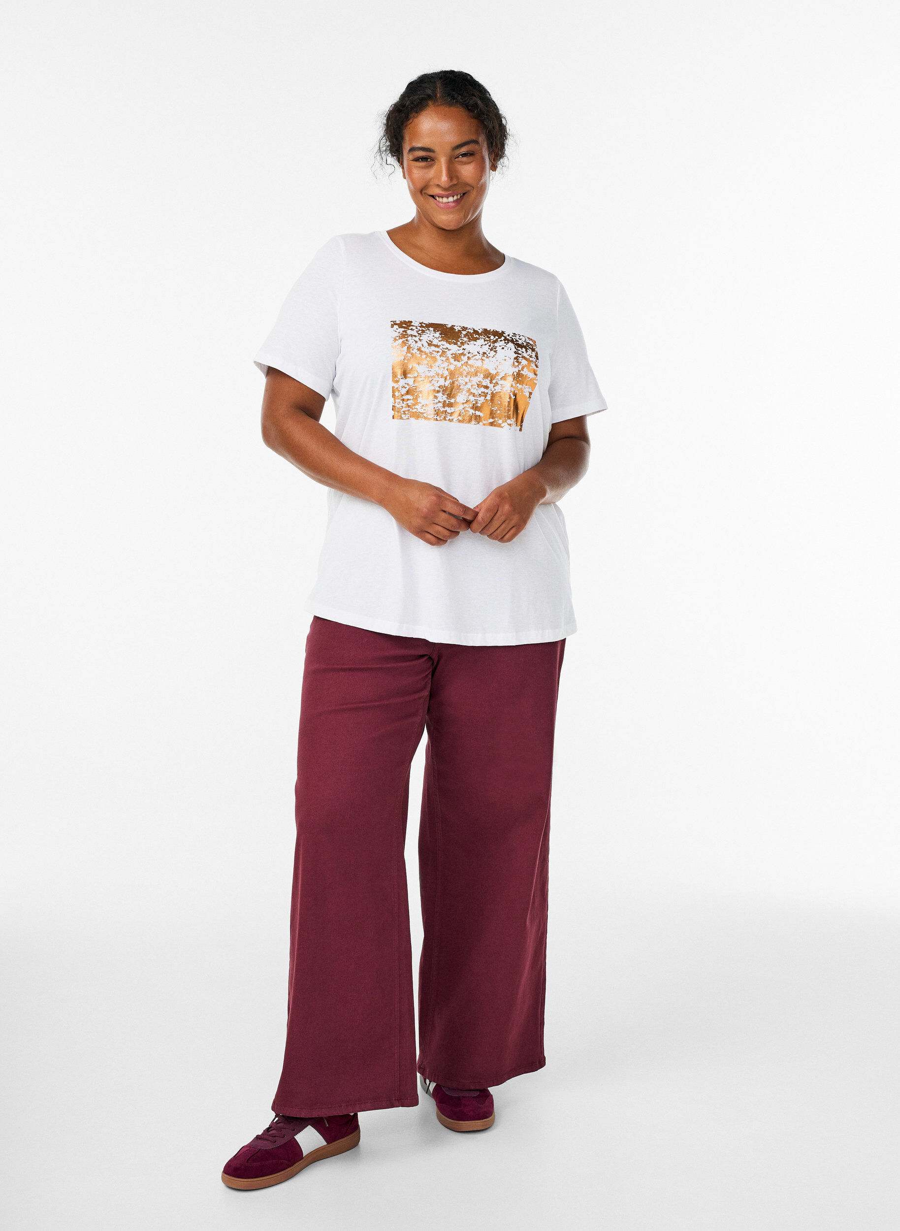 Zizzifashion T-shirt with motif, White, Model image number 1