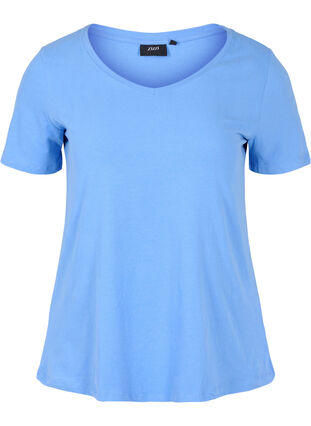 Basic plain cotton t-shirt, Ultramarine, Packshot image number 0