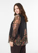 Blouse with paisley print and sheer sleeves, Black, Model image number 2