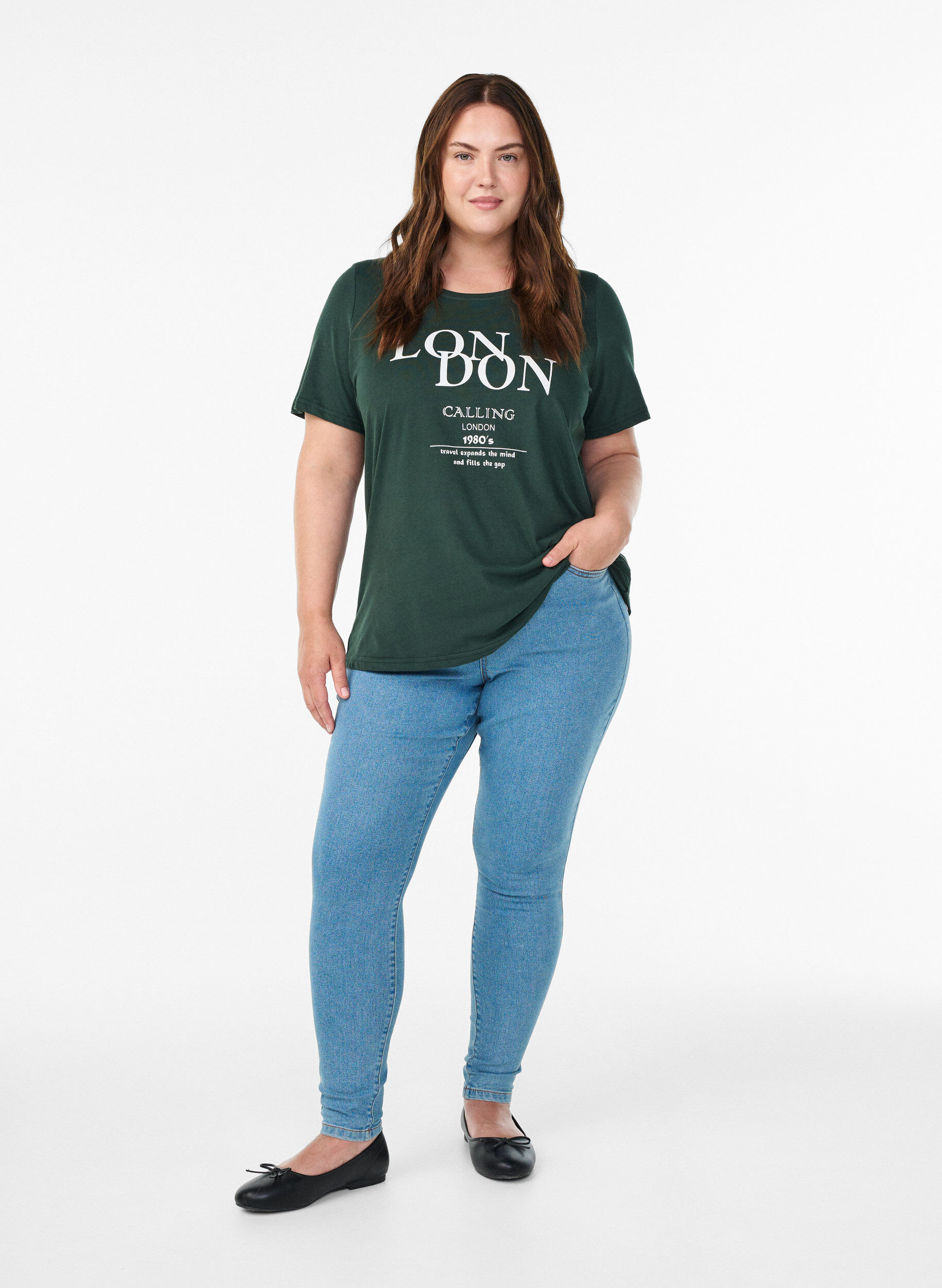 Zizzifashion T-shirt with motif, Green, Model image number 1