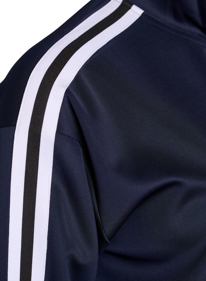 Workout jacket with stripes and cropped sleeves, Blue, Packshot image number 4